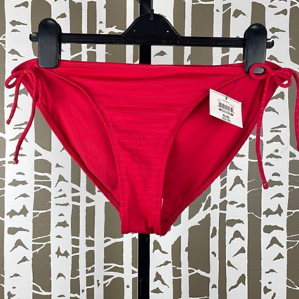NEW OP Fearless Red Side Tie Bikini Bottom XL (15-17)